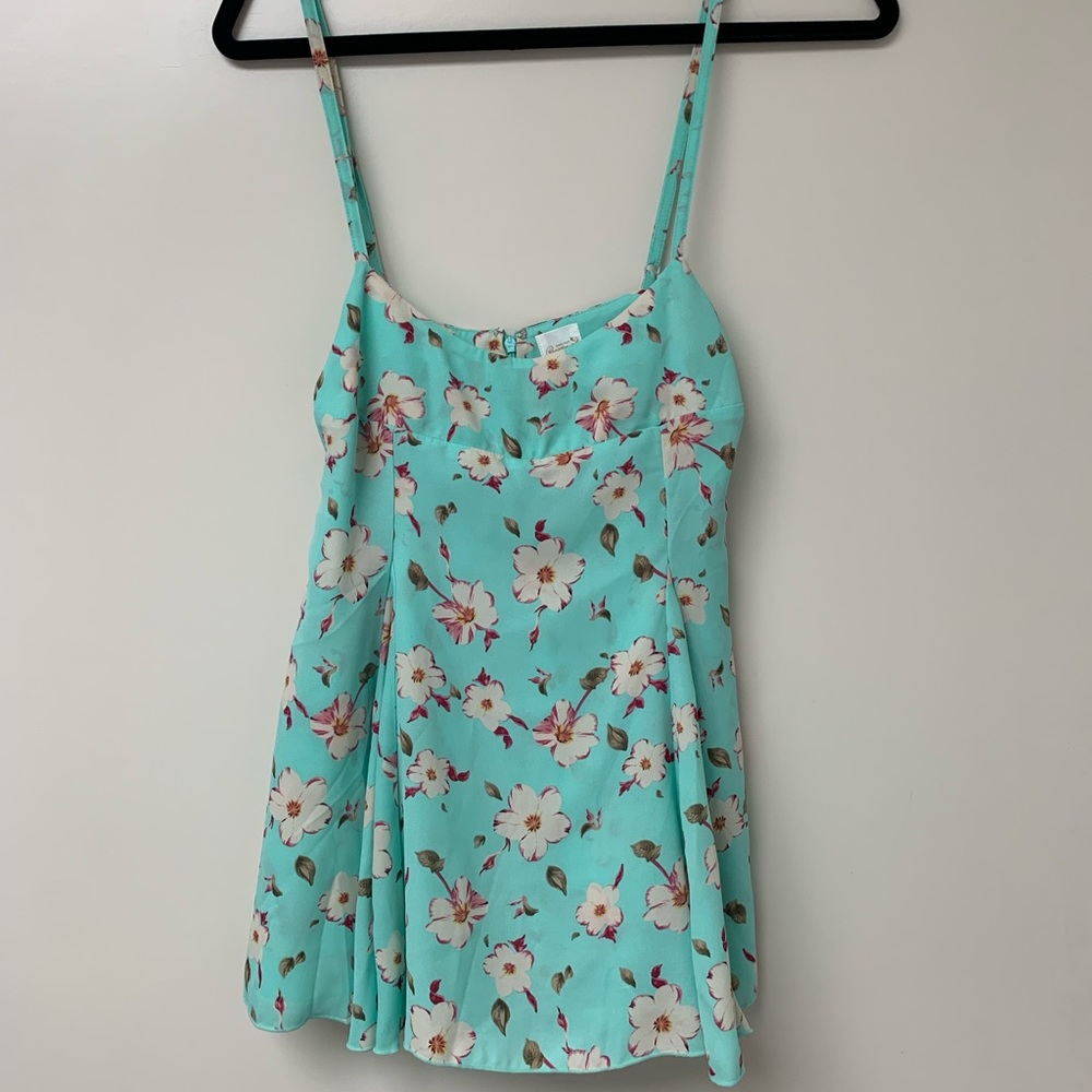 3/$30 BrandNew Japanese floral mint should straps skort